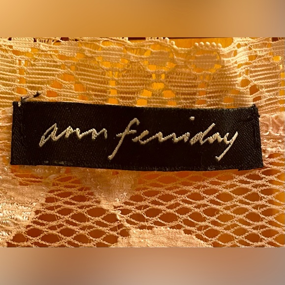Ann Ferriday Y2K gold lace top. Semi-sheer, feminine, delicate…beautiful! - Picture 4 of 11